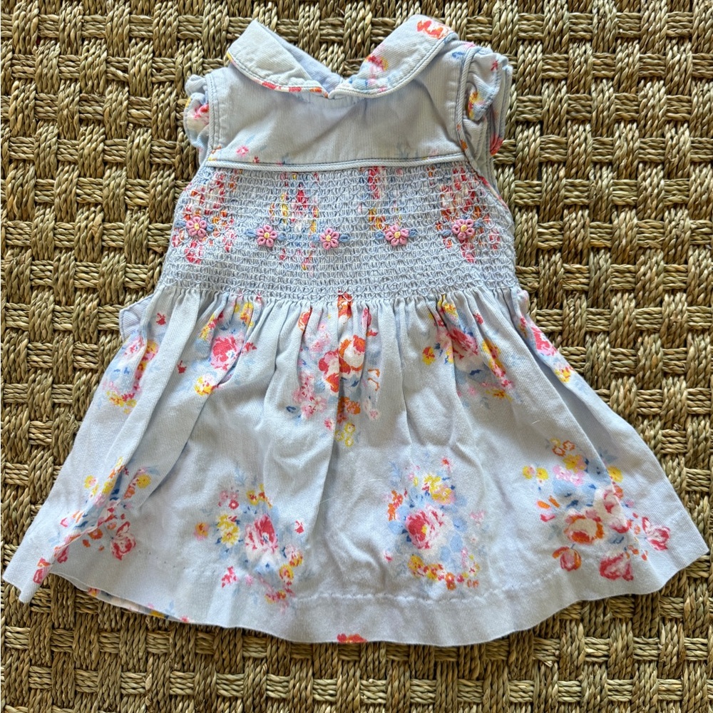 Vintage Laura Ashley Blue Floral Baby Dress